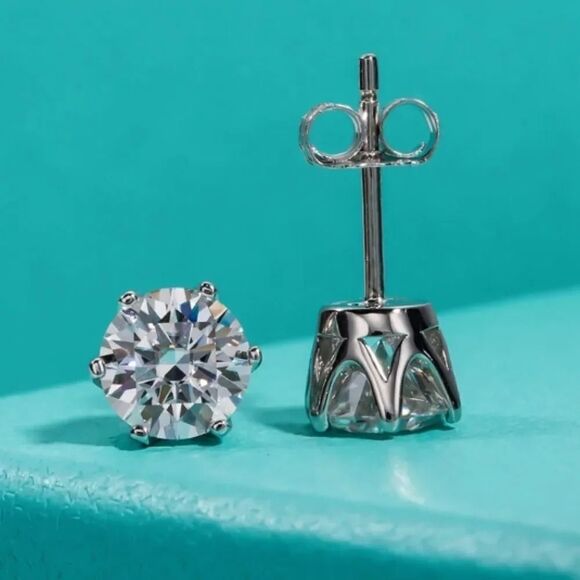Certified 2ct t.w. VVS1 Moissanite Luxury Stud Earrings